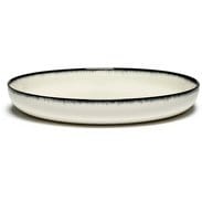 Ann Demeulemeester Home High Plate 27 centimeters / Off-white & black / Porcelain Ann Demeulemeester 27 cm High Plates (set of two)