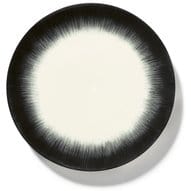 Ann Demeulemeester Home Home 28 centimeter / Off-white & black / Porcelain Ann Demeulemeester for Serax 28 cm plates (set of two)