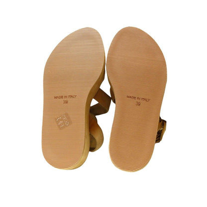 Ann Demeulemeester Shoes 40 / Tan / Suede Ann Demeulemeester Buckled Platform Sandal