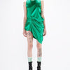 Dress Barbara Bologna BB Piega Dress Green Silk Draped White Smoke