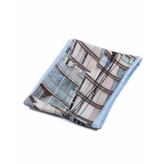 scarf Barbara Bologna Scarf Sky Blue Graphic Gray