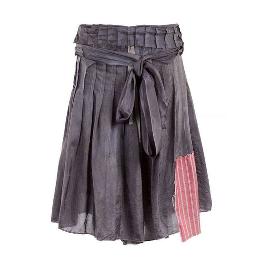 Case Study Skirts 38 / Stone Grey Case Study Silk Pleated Midi Skirt