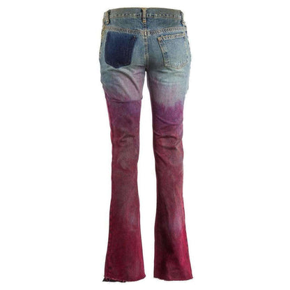 Case Study Womens Pants 27 / Denim/Red Case Study Flare Jeans