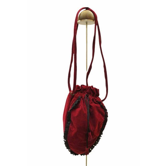 Handbags Chantal Thomass Velvet Drawstring Shoulder Bag Dark Red