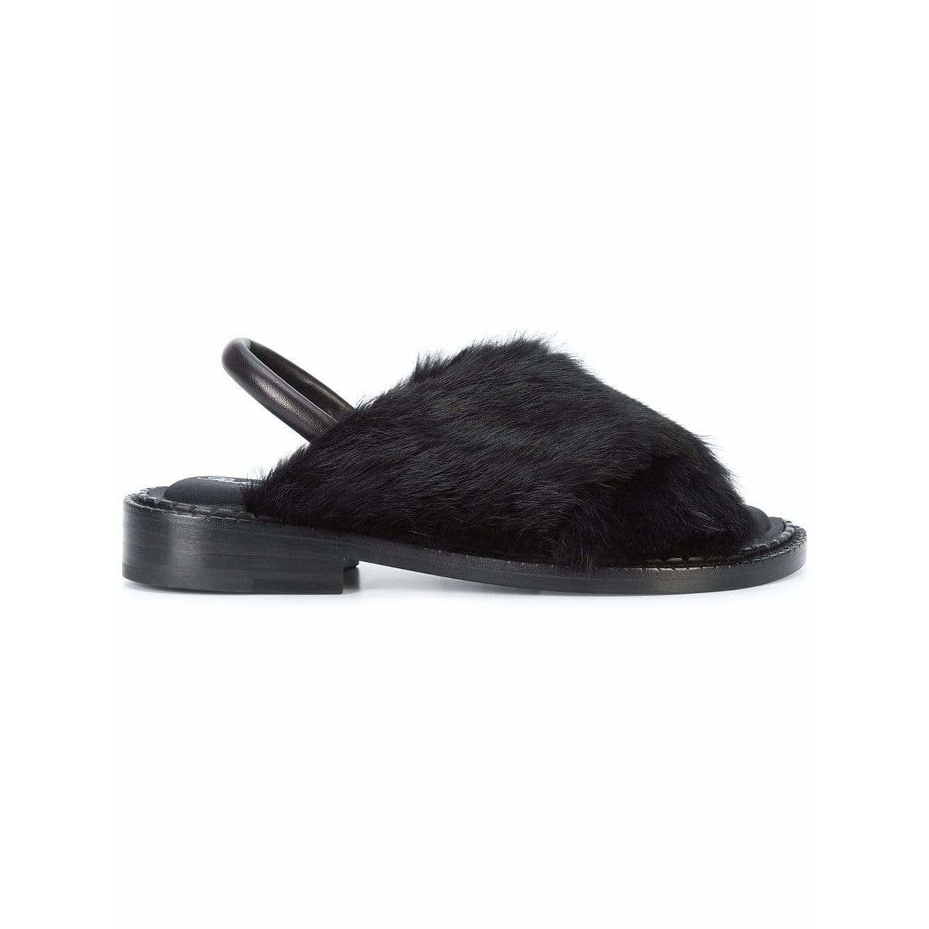 Shoes Clergerie Fur Sandals Dark Slate Gray