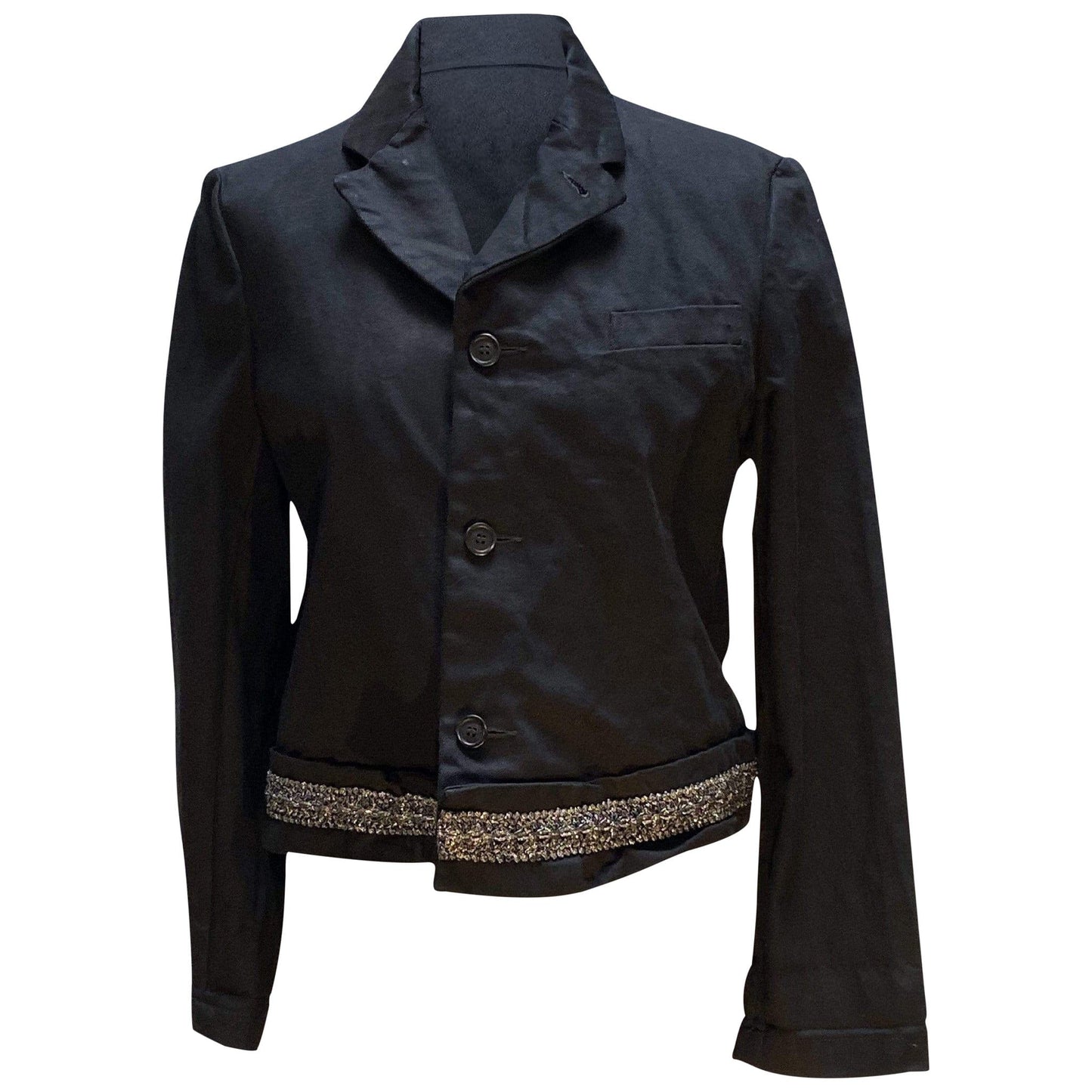 Coats & Jackets Comme des Garçons Jacket - Cropped Black Cotton White Smoke