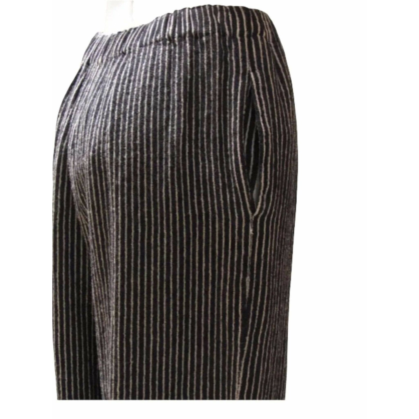 Pants Comme des Garçons Navy Pinstriped Wide Leg Pants Dark Slate Gray