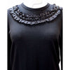 Shirts & Tops Comme des Garçons Sequin Top - Black Wool Ruffle Black