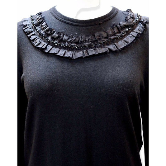 Comme des Garçons Shirts & Tops Comme des Garçons Black Sequin Ruffle Top