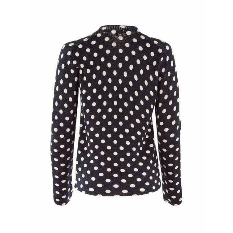 Shirts TopsseotitleComme Des Garcons Navy and White Polkadot Sweatervendor shopname