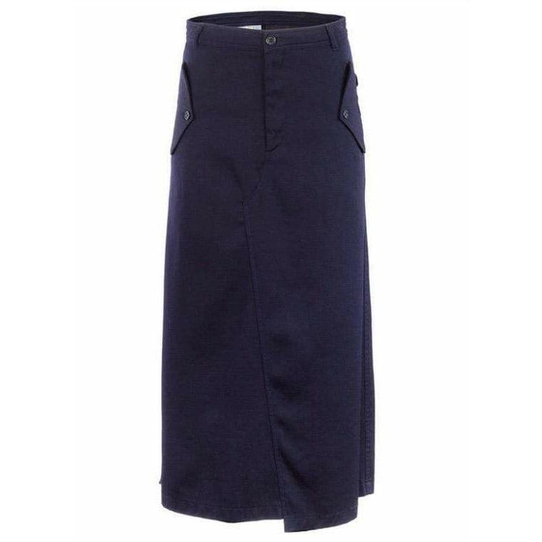 Skirts Comme Des Garçons Navy Asymmetric Maxi Skirt Dark Slate Gray