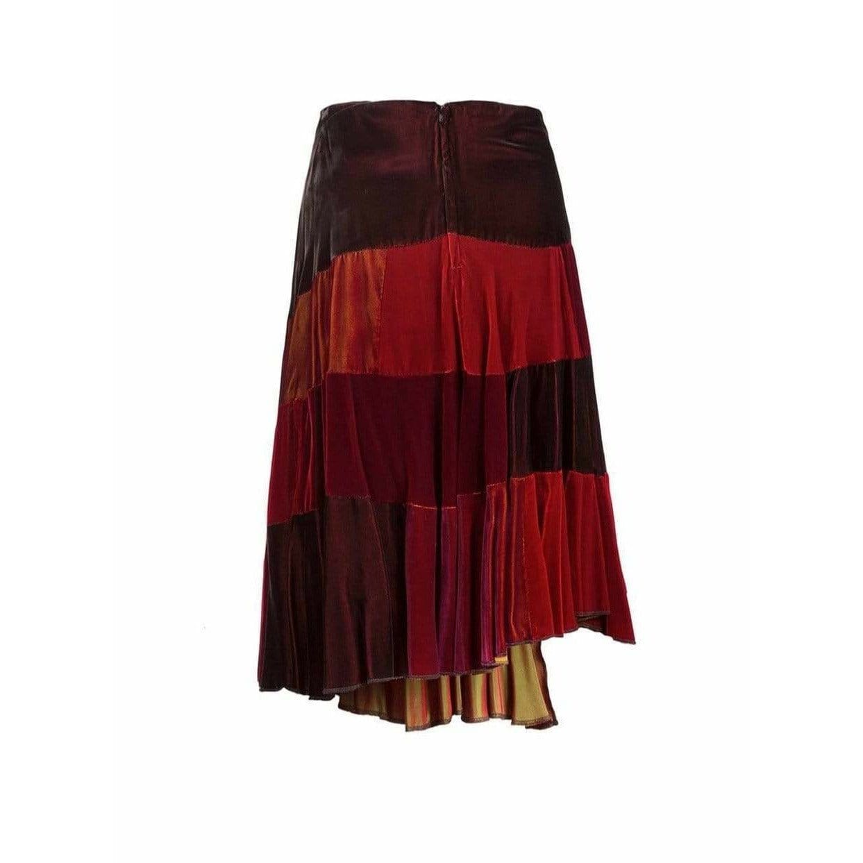 Skirts Comme des Garçons Red Velvet Asymmetric Patchwork Skirt Black