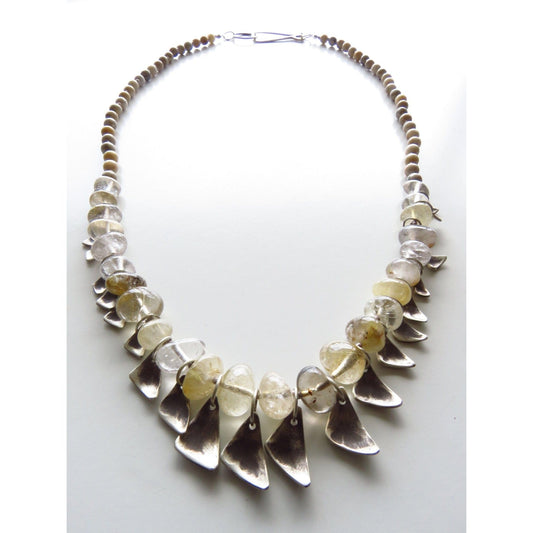 Necklaces Making Waves Necklace Light Gray