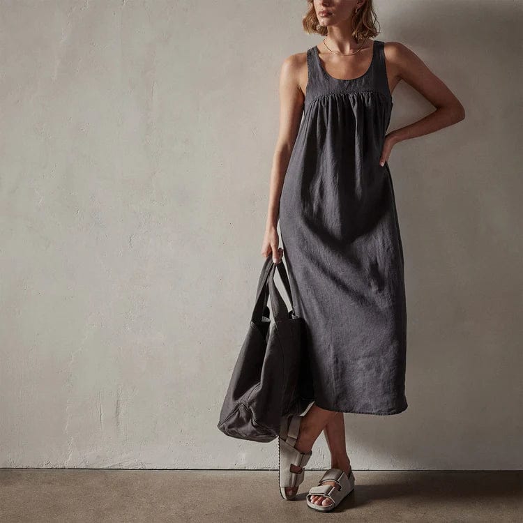 James Perse Dress James Perse Gathered Linen Dress