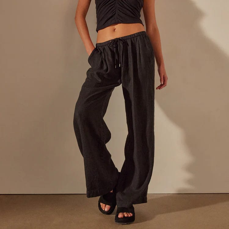 James Perse Wide Leg Relaxed Linen Pant - Garment Dyed by James