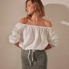 Shirts & Tops James Perse Linen Gathered Blouse - Drawstring Waist Rosy Brown