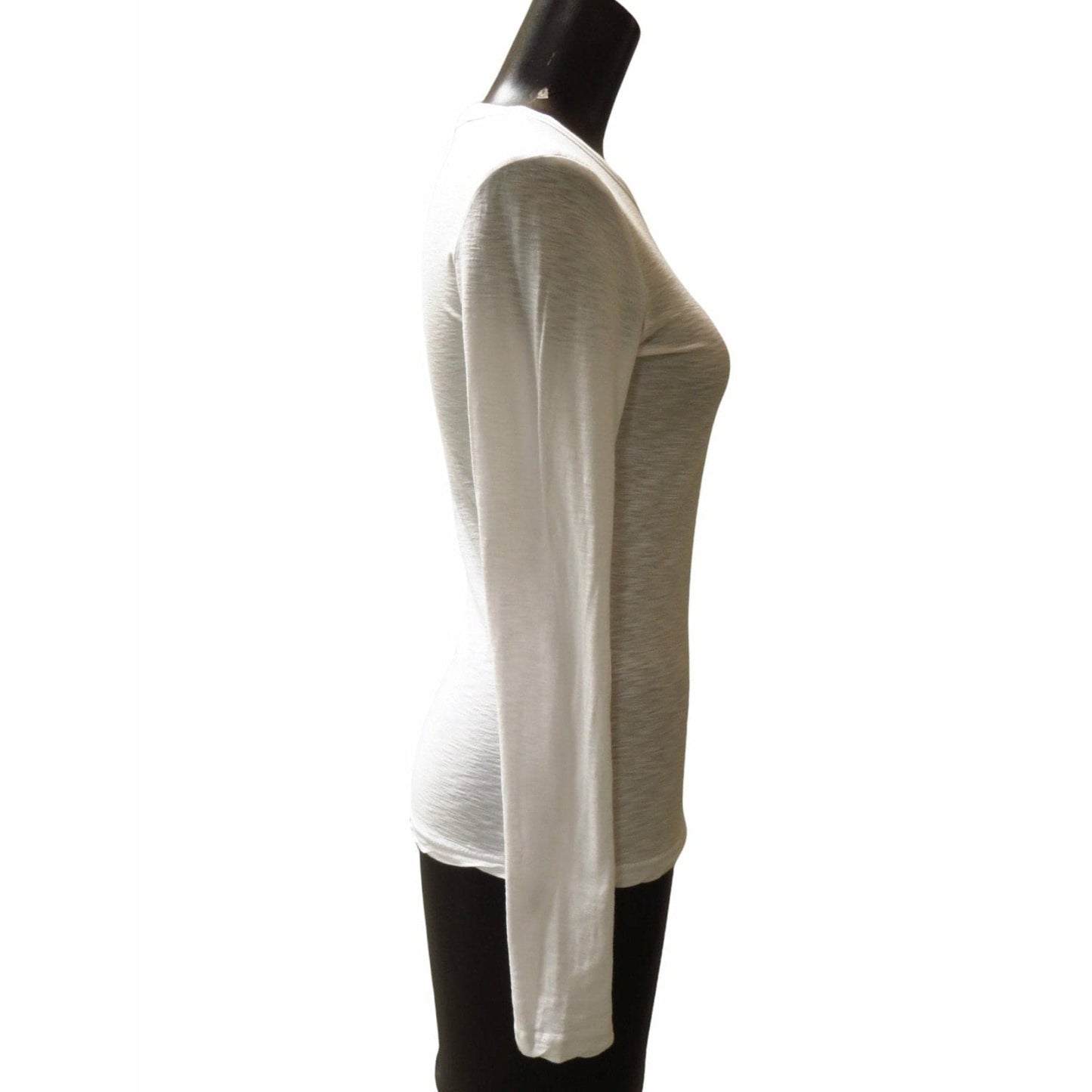 Shirts & Tops James Perse Long Sleeve Crew Tee - Fitted Cotton Slub White Smoke