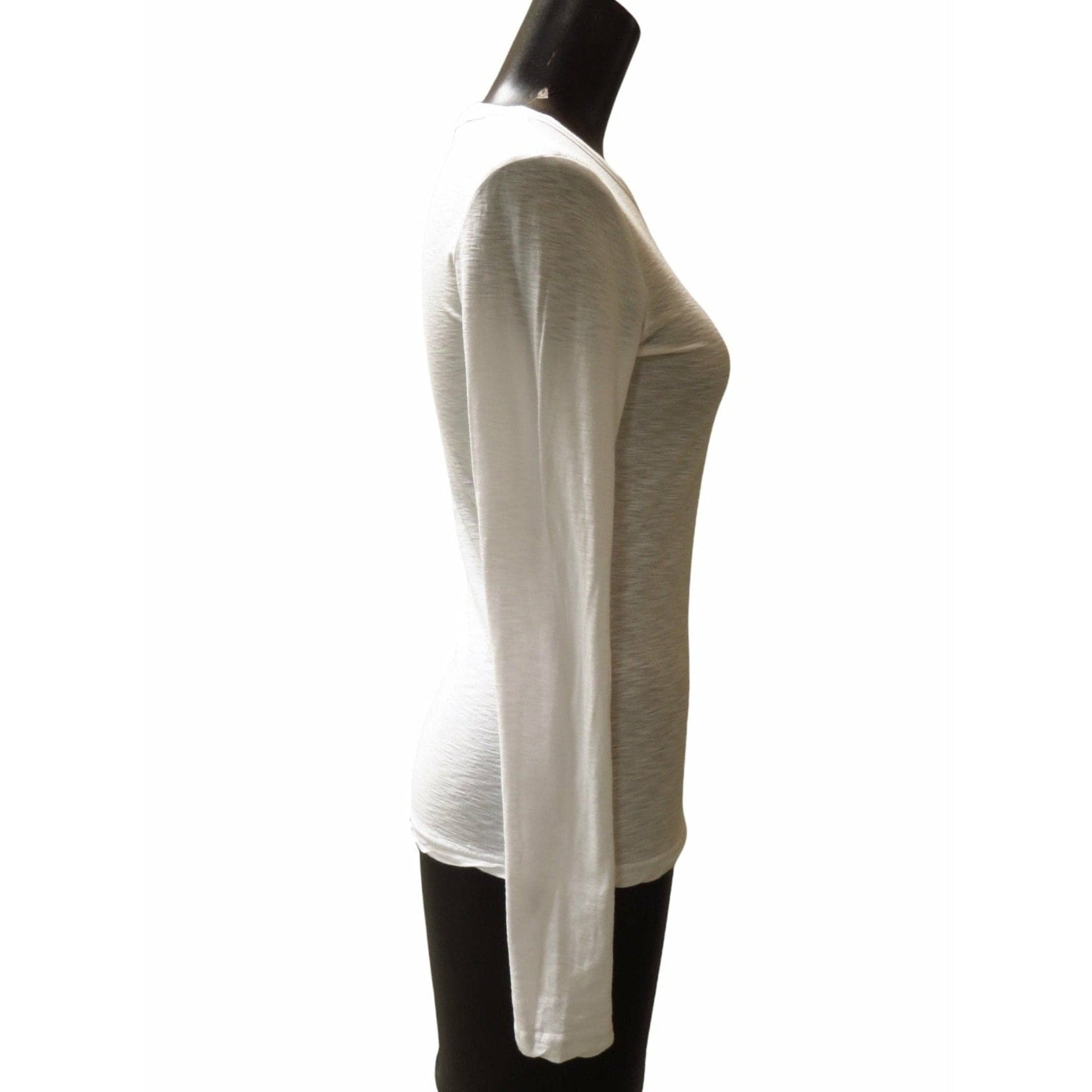 Shirts & Tops James Perse Long Sleeve Crew Tee - Fitted Cotton Slub White Smoke