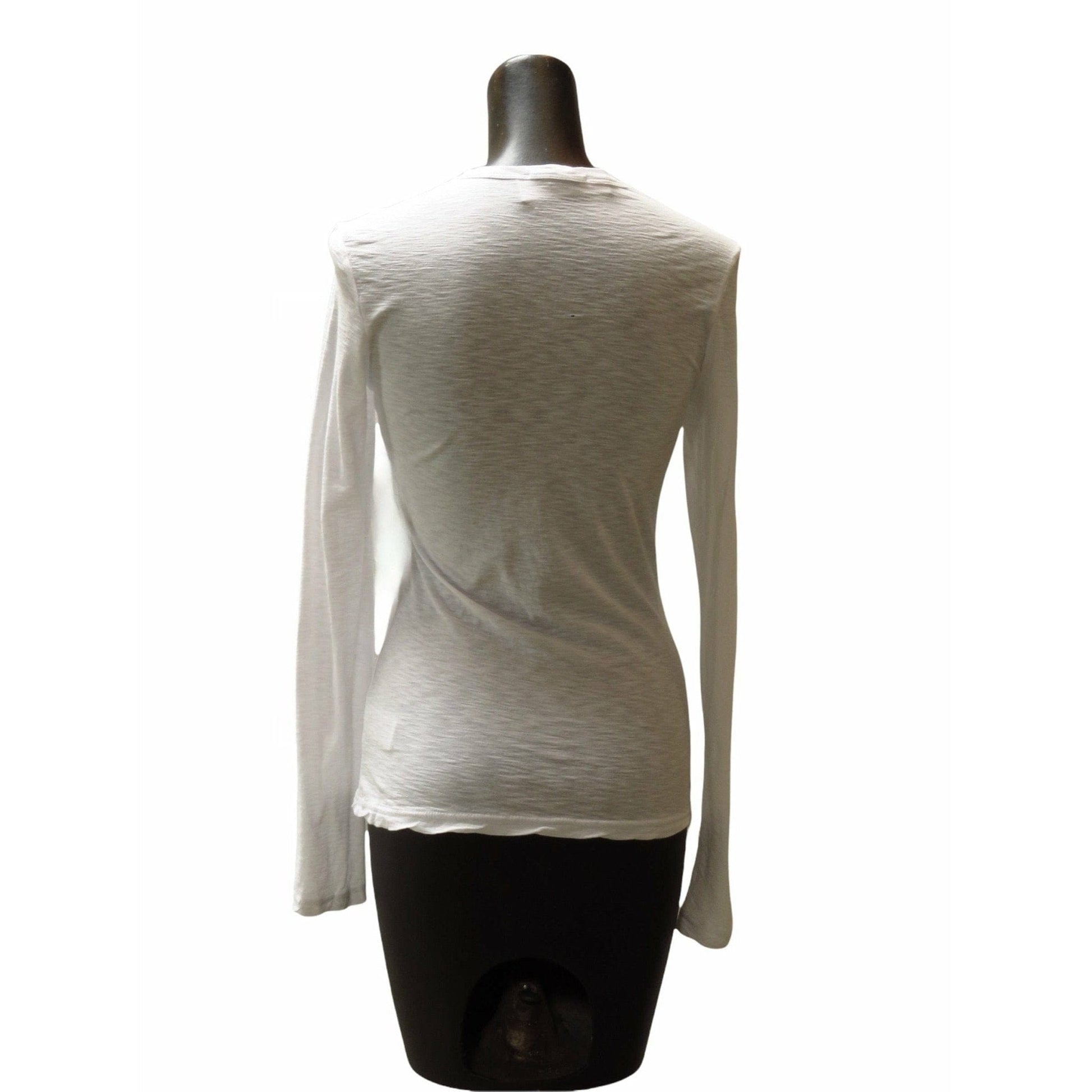 Shirts & Tops James Perse Long Sleeve Crew Tee - Fitted Cotton Slub White Smoke