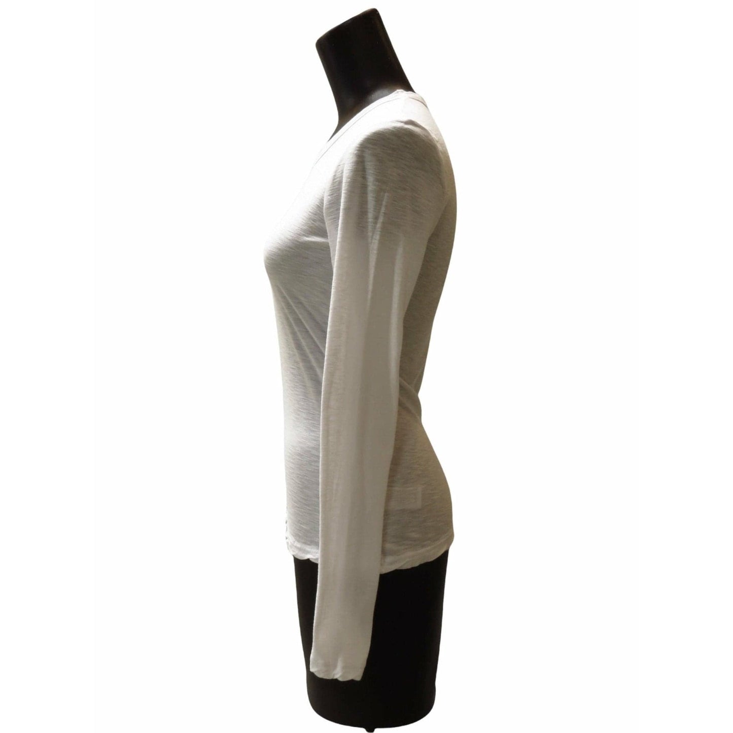 Shirts & Tops James Perse Long Sleeve Crew Tee - Fitted Cotton Slub White Smoke