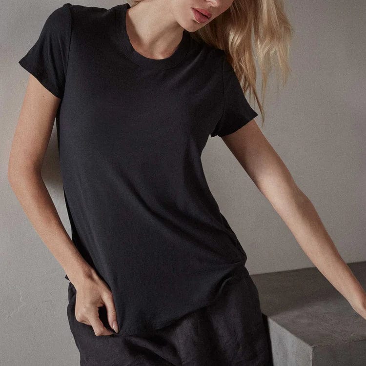 Shirts & Tops James Perse Sheer Slub Crew Neck Tee Black