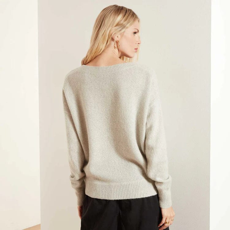 Sweater James Perse Relaxed Cashmere sweater V Neck Light Gray