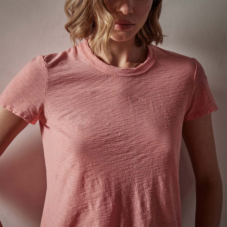 Women's T-shirts James Perse Sheer Slub Crew Neck Tee - Cotton Poly Blend Sienna