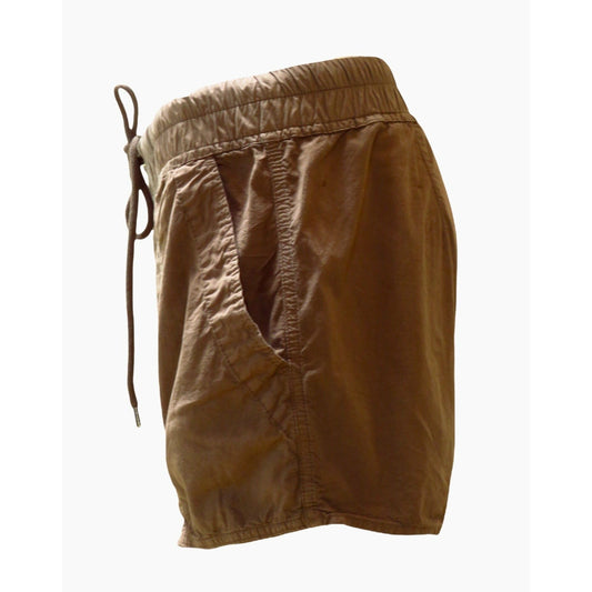 Womens Pants James Perse Crinkled Poplin Trouser Short Saddle Brown