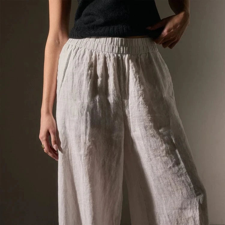 Womens Pants James Perse Lightweight Linen Wide Leg Pant Dark Slate Gray