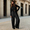 Womens Pants James Perse Lightweight Linen Wide Leg Pant - Garment Dyed Black