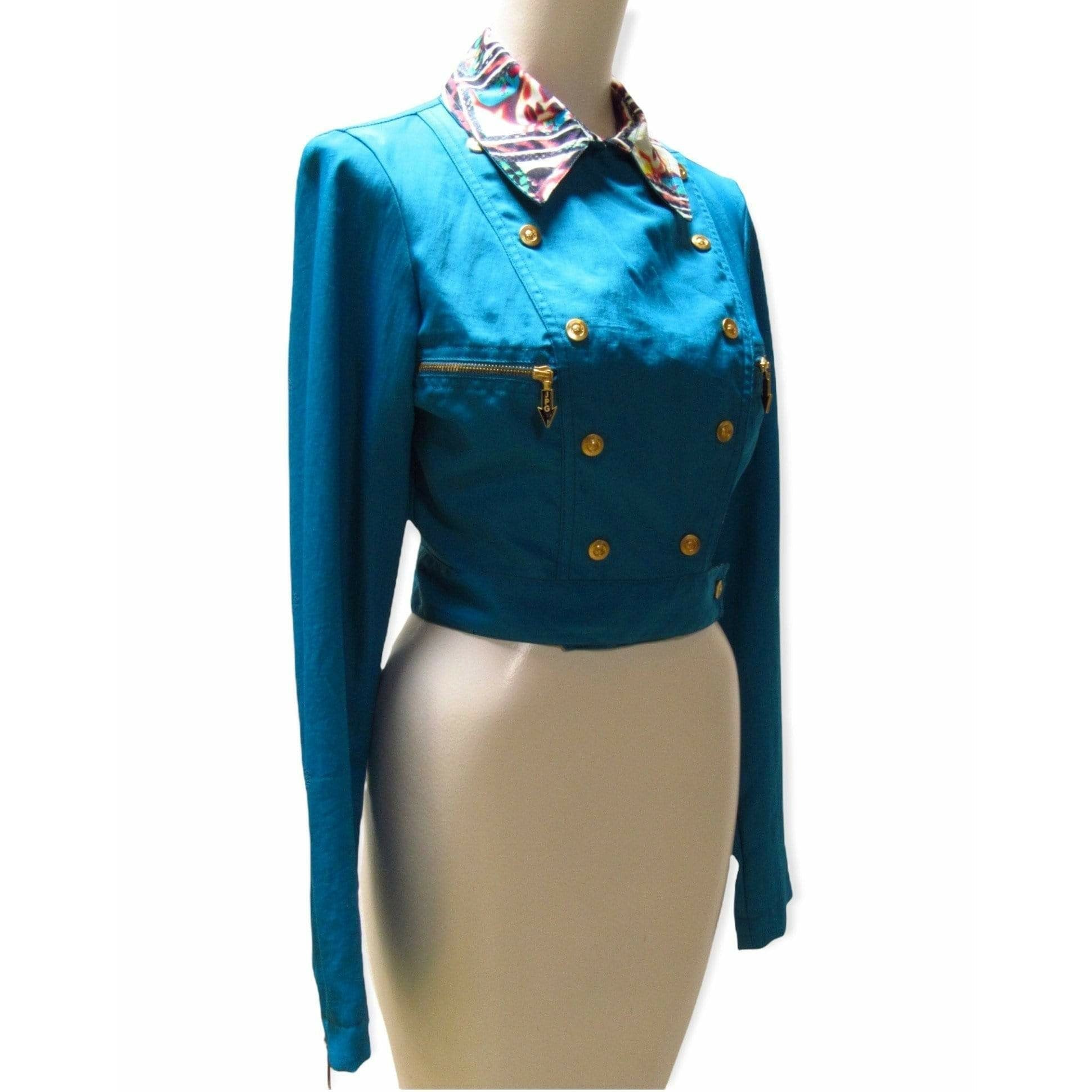 Jean Paul Gaultier Coats & Jackets Small / Turquoise Jean Paul Gaultier Cropped Jacket