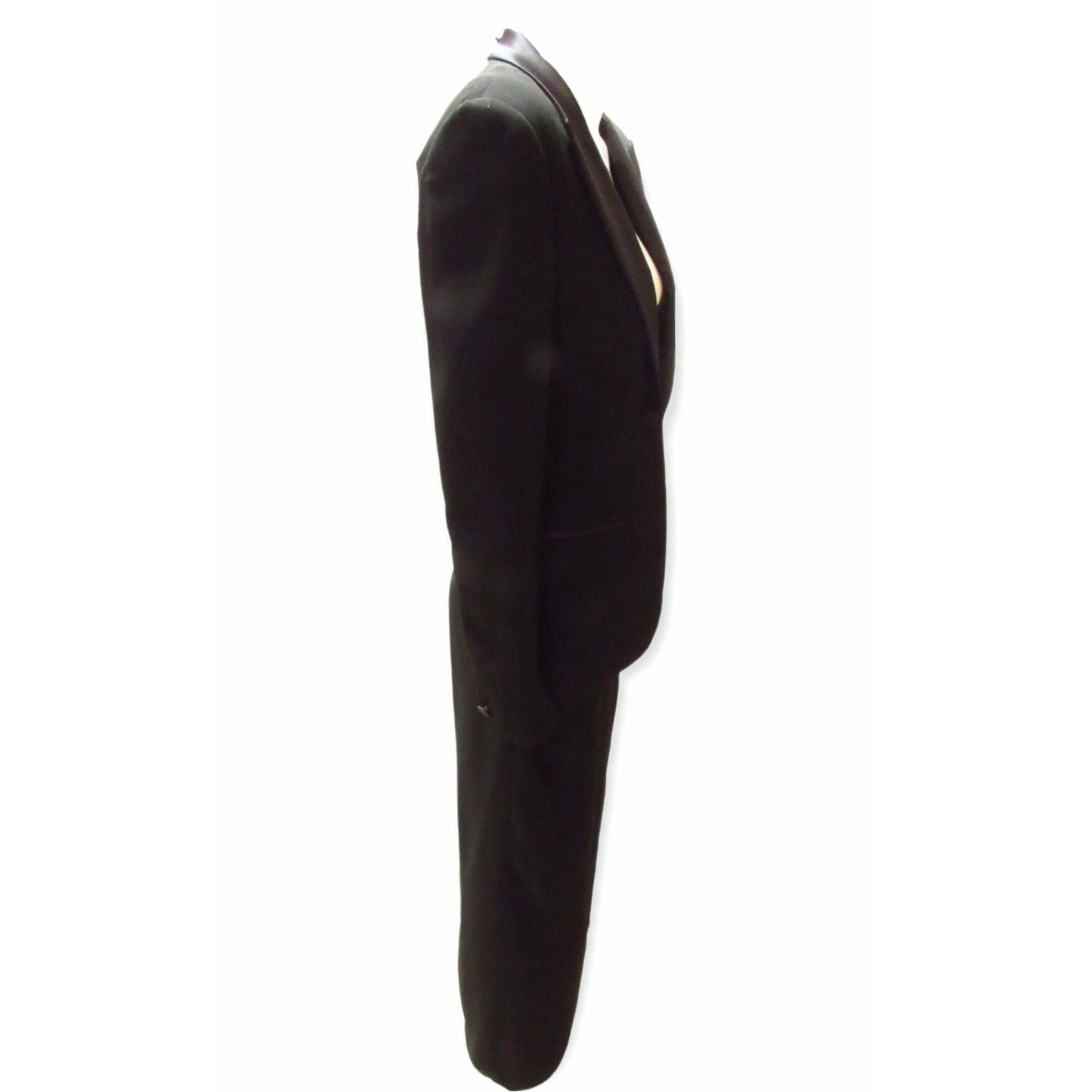 Dresses Jean Paul Gaultier Classique Tuxedo Dress - Black Wool Rayon White Smoke