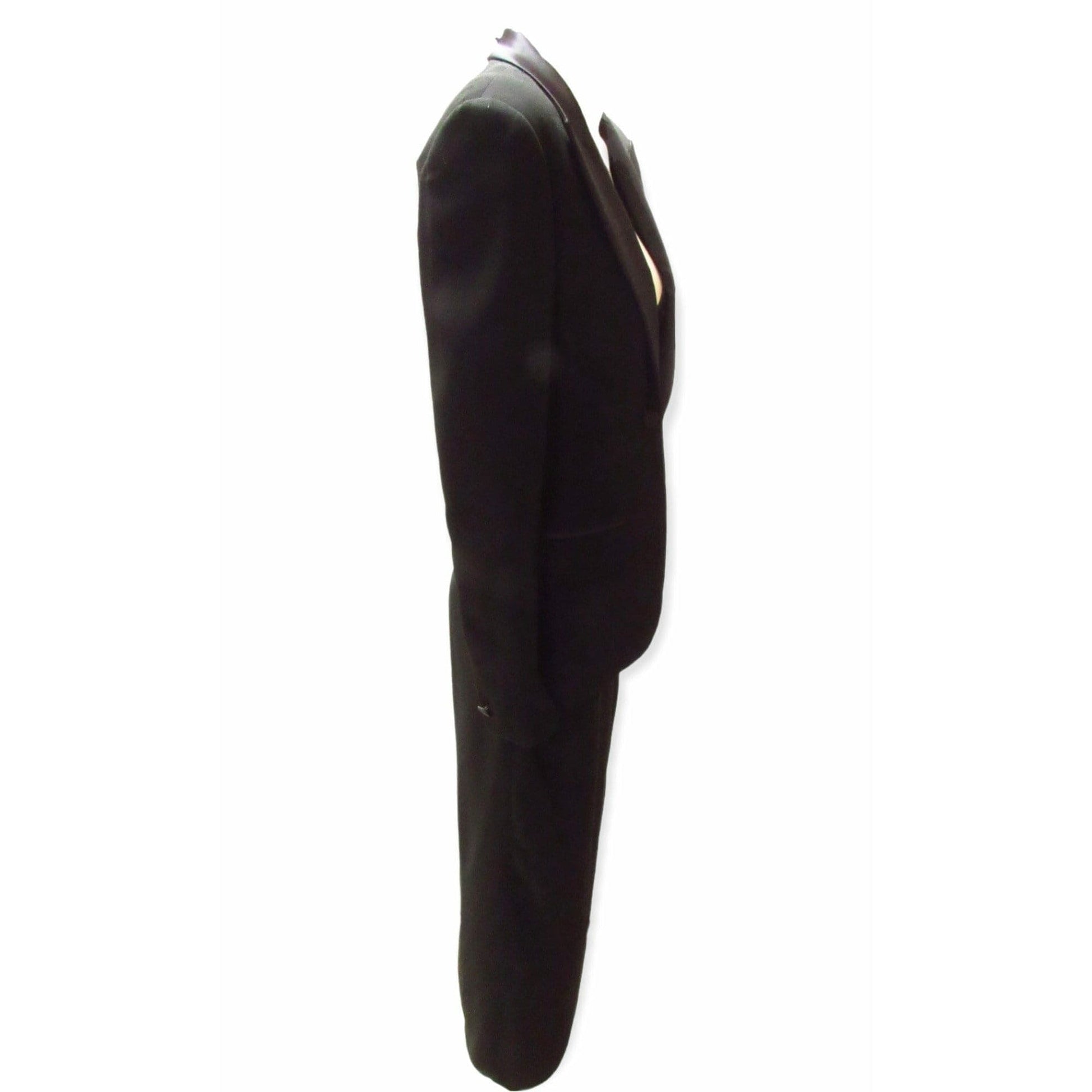 Dresses Jean Paul Gaultier Classique Tuxedo Dress - Black Wool Rayon White Smoke