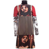 Dresses Jean Paul Gaultier Vintage Dress - Graphic Velvet Silk 1990s Dim Gray