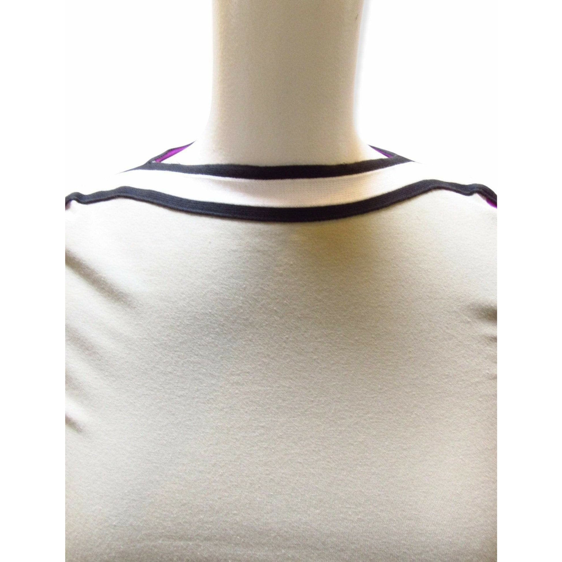 Jean Paul Gaultier Shirts & Tops Small / Grey & Purple / Nylon & Elastane Jean Paul Gaultier Grey and Purple Fitted Tee