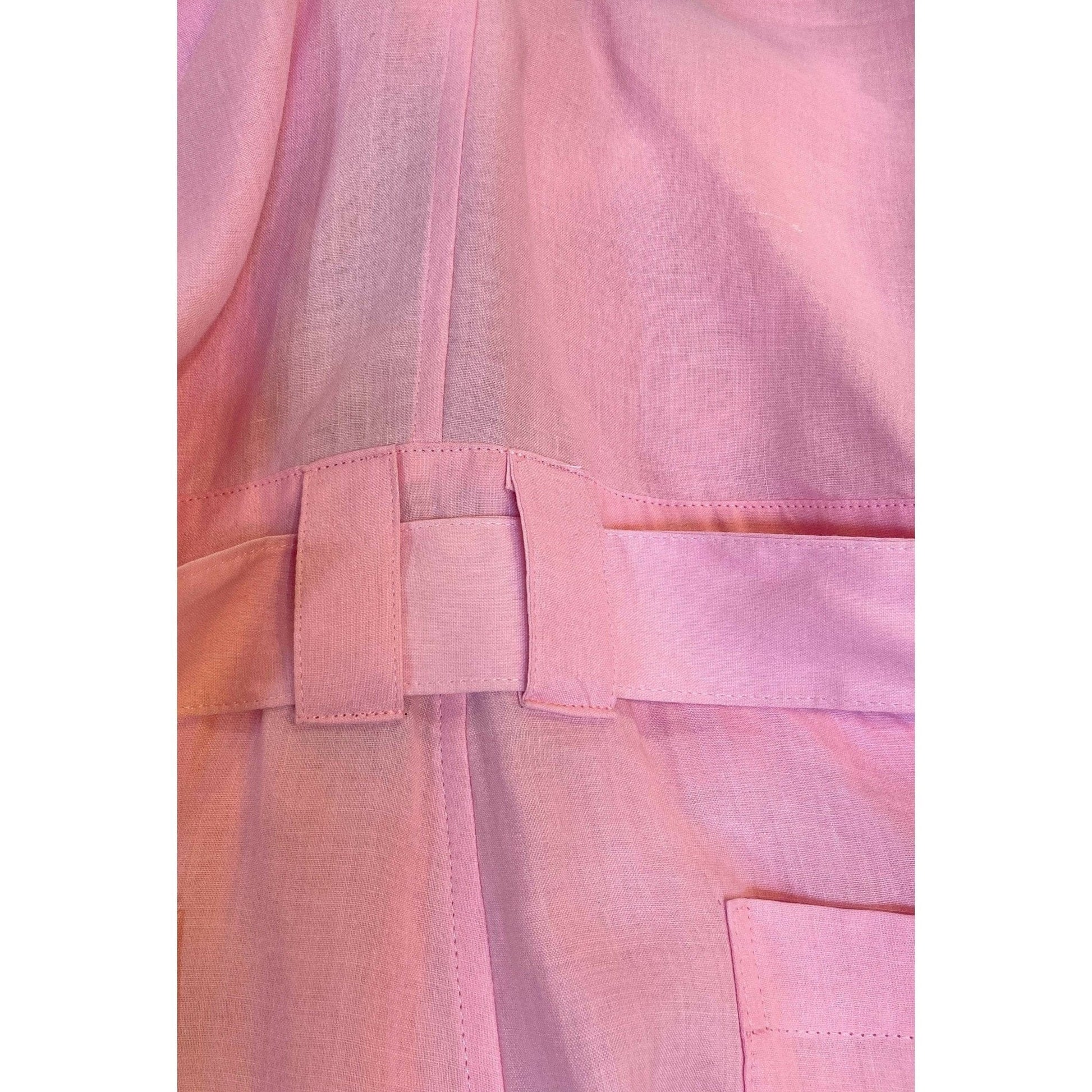 Junya Watanabe Pink Linen Short Overalls Rosy Brown