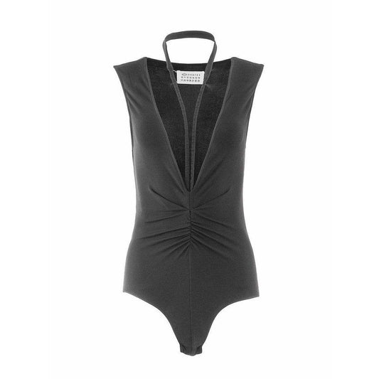 Maison Martin Margiela Bodysuit 42 / Black / Crepe Maison Martin Margiela Halter Bodysuit