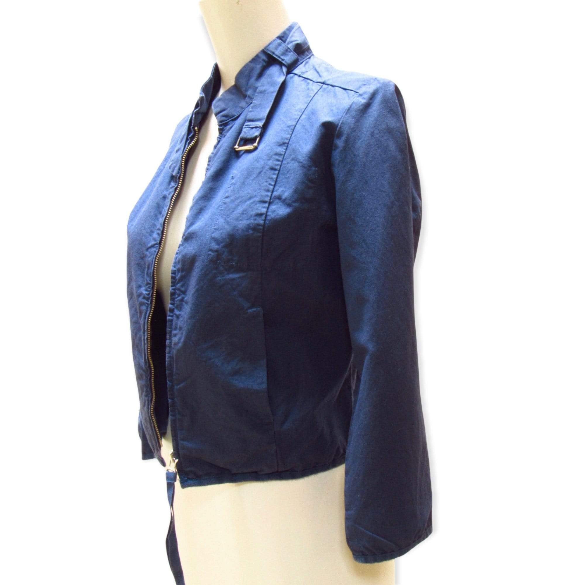 Coats & Jackets Maison Martin Margiela Cropped Jacket - Cotton Blue Zip-Front Dark Slate Gray
