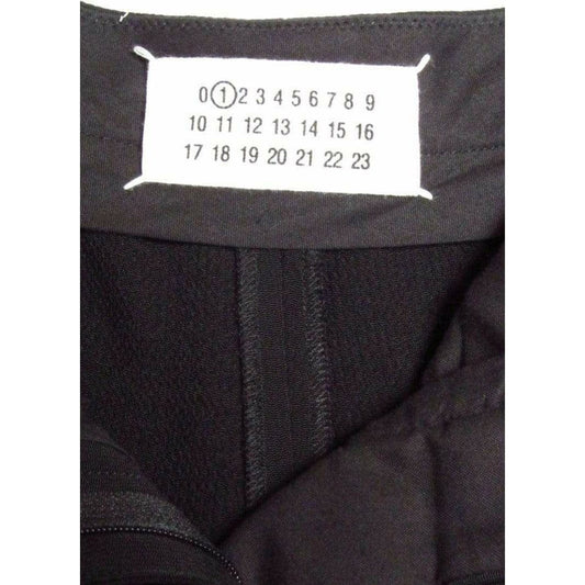 Pants Maison Martin Margiela Slit Leg Fitted Trousers - Cotton Rayon Black Dark Slate Gray