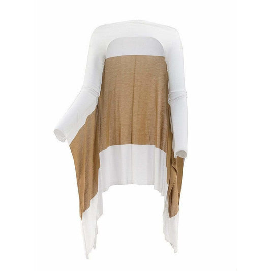Maison Martin Margiela Shirts & Tops One Size / Tan/White / Viscose Maison Martin Margiela Vintage Open Front Cape