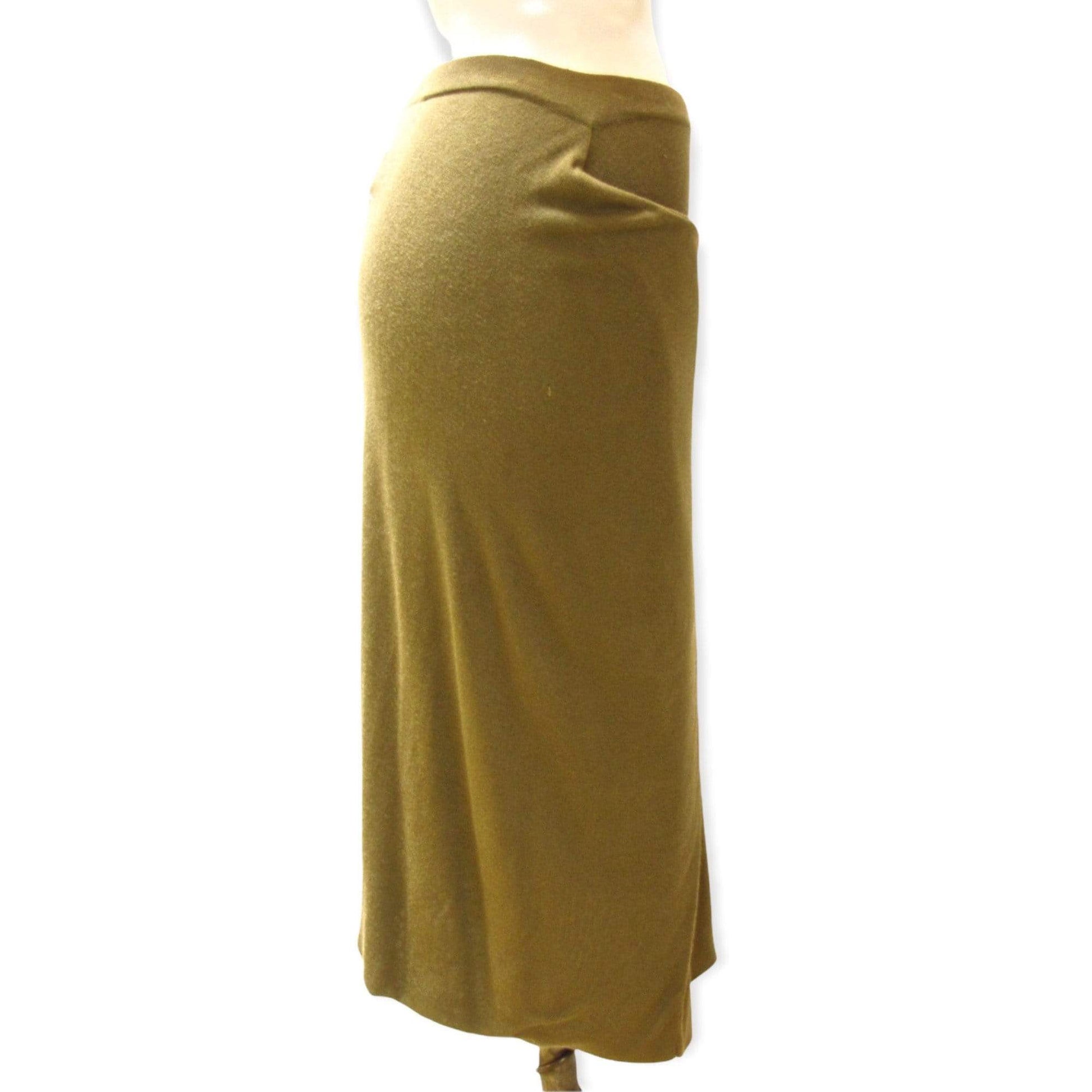 Maison Martin Margiela Skirts Small / Olive / modal Maison Martin Margiela Olive Wrap Front Skirt