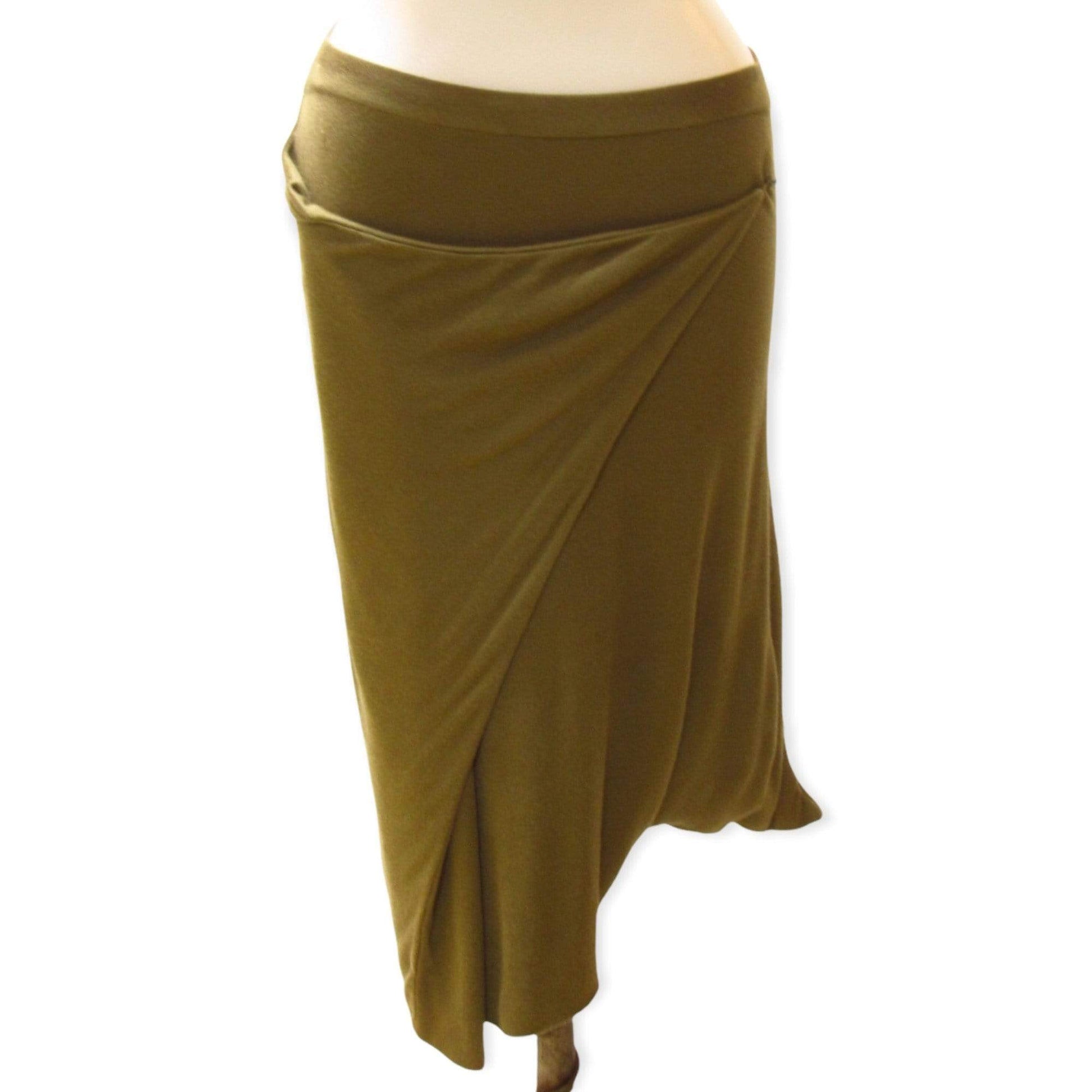 Maison Martin Margiela Skirts Small / Olive / modal Maison Martin Margiela Olive Wrap Front Skirt