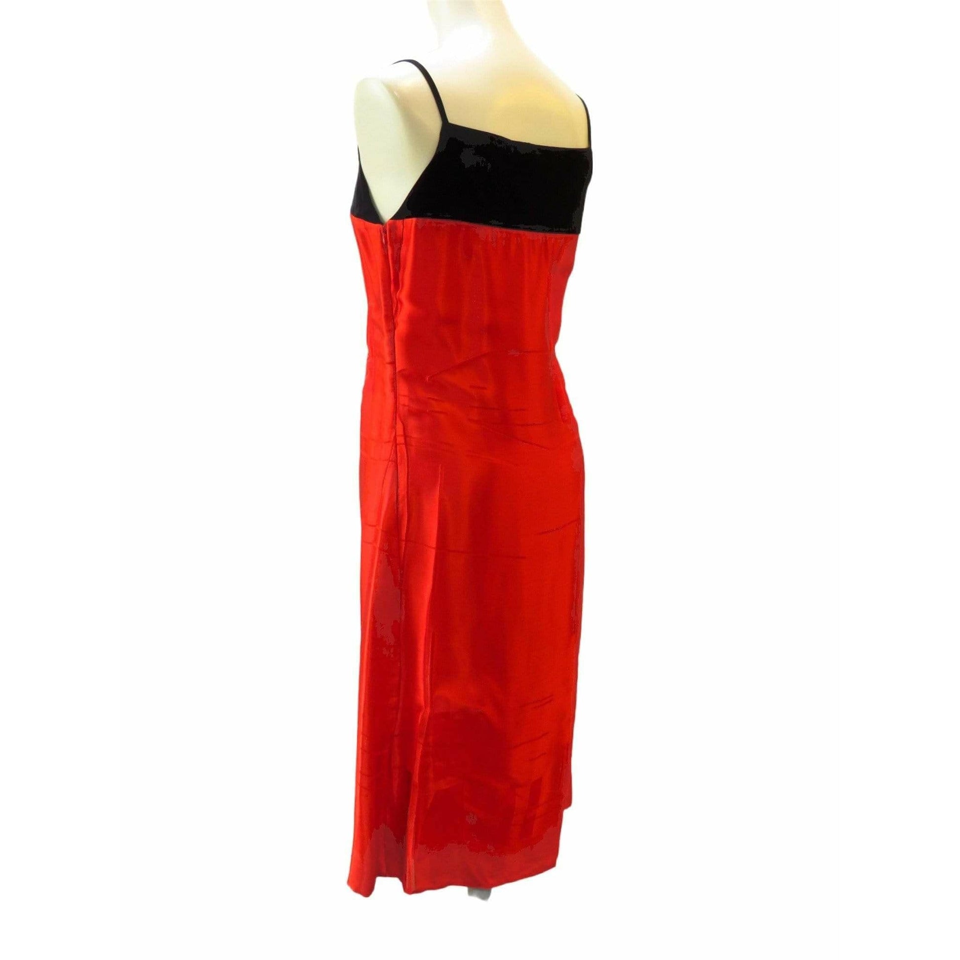 Martine Sitbon Dresses Martine Sitbon Red Silk and Velvet Dress