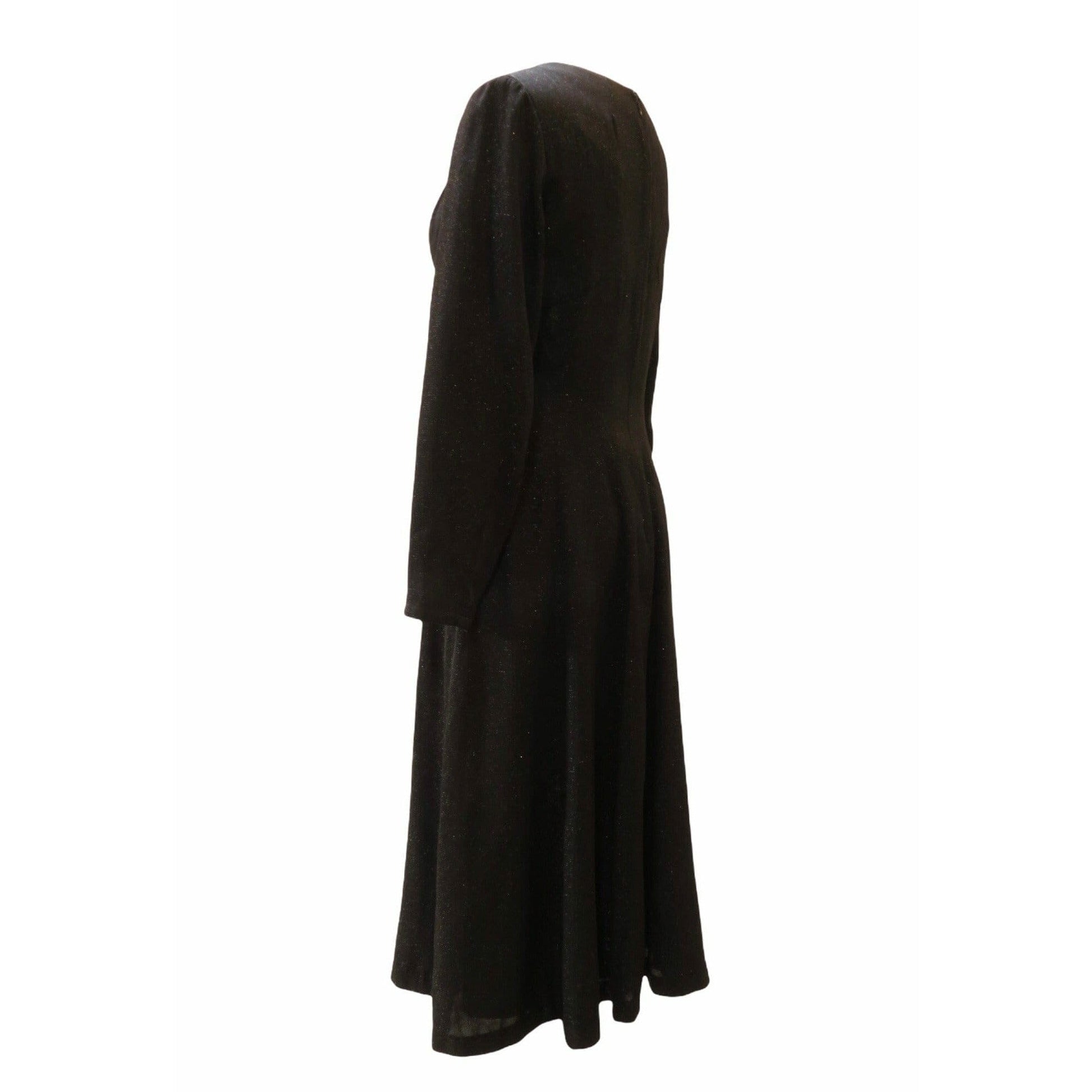 Matsuda Dresses JP3 / Black / Acetate and Rayon Matsuda Nicole Shimmering Black Dress