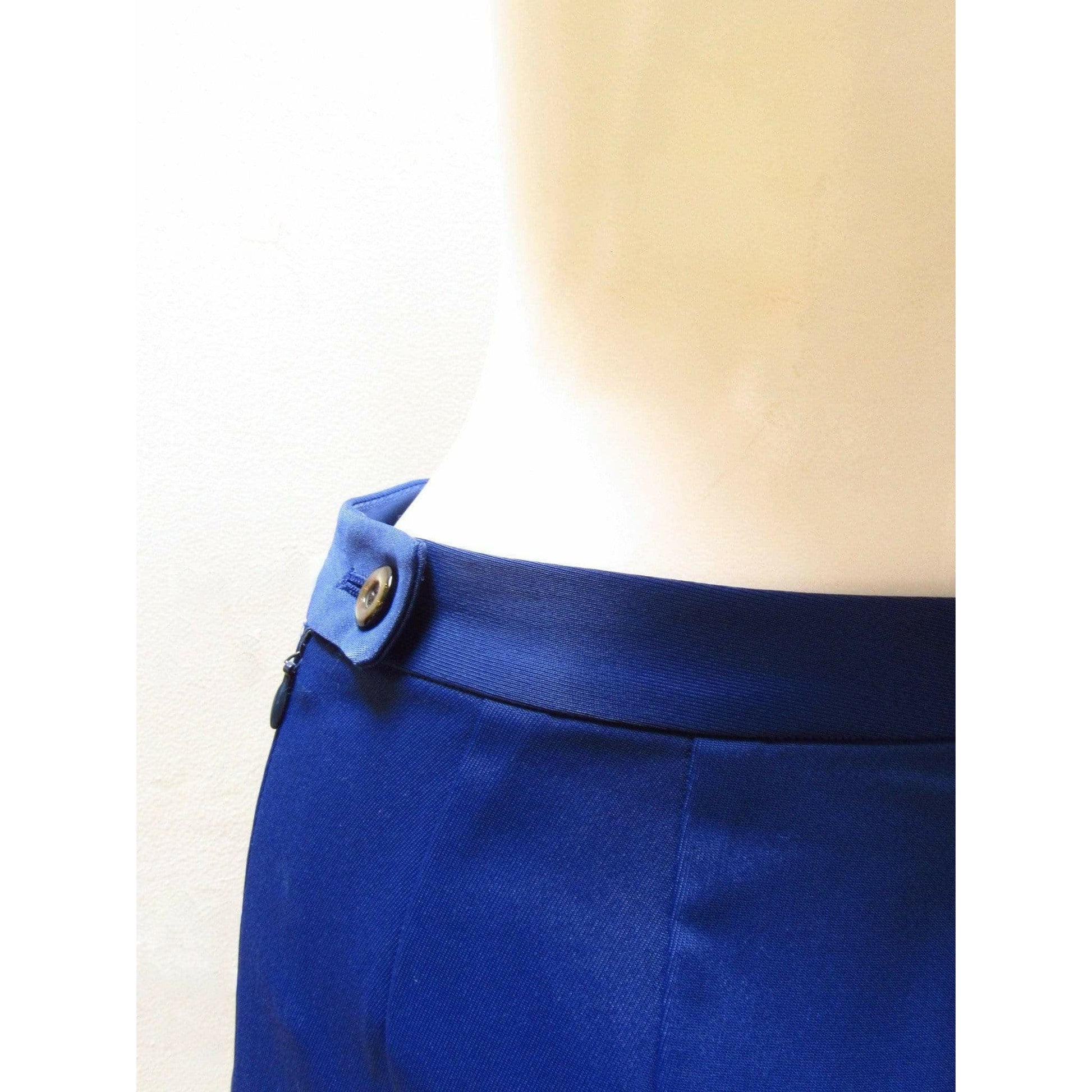 Matsuda Cobalt Blue High Waist Flared Pants Bisque