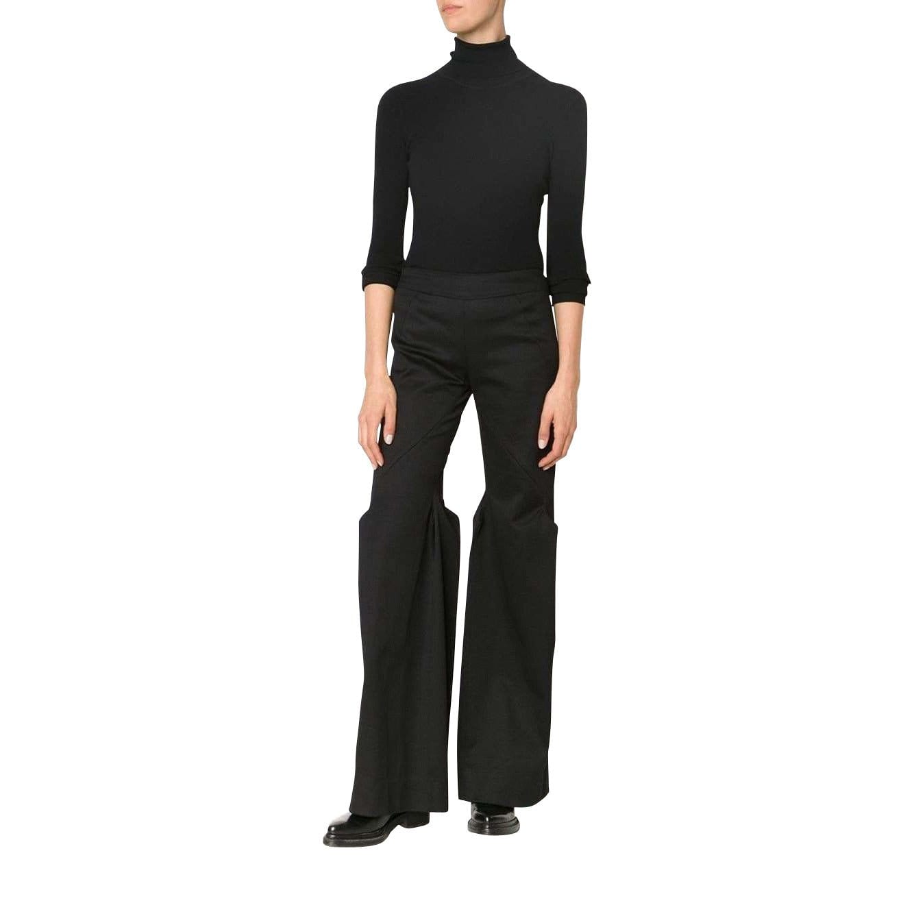 Womens Pants Flared Trousers Black