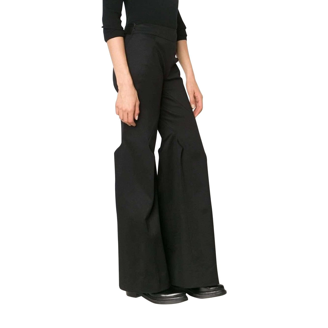 Womens Pants Flared Trousers Black