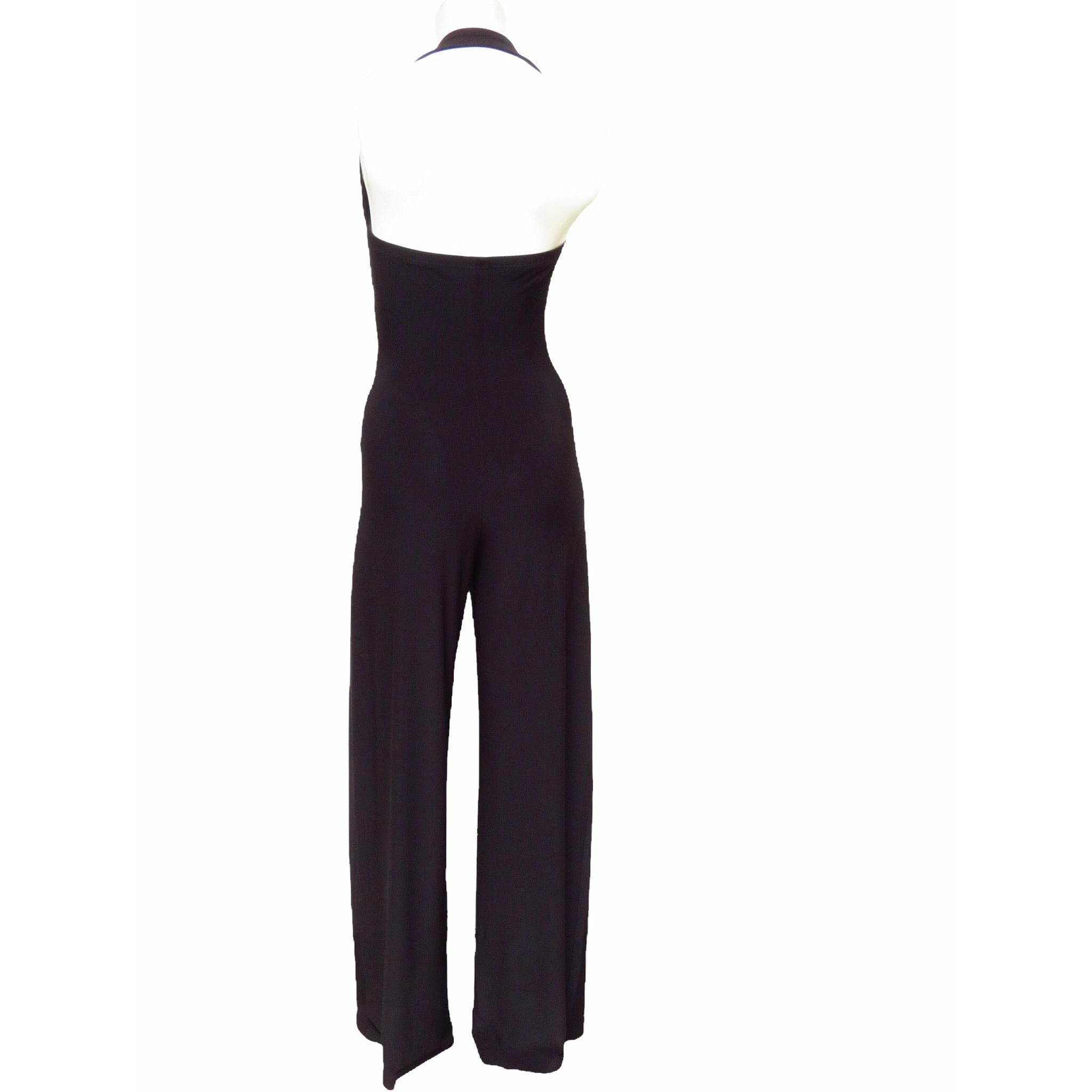 Norma Kamali Cayla Straight Leg Jumpsuit S Black Polyester Spandex