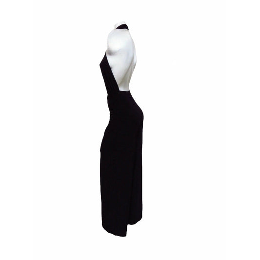 Jumpsuits & Rompers Norma Kamali Cross Halter Jumpsuit - Black Stretch Jersey Light Gray