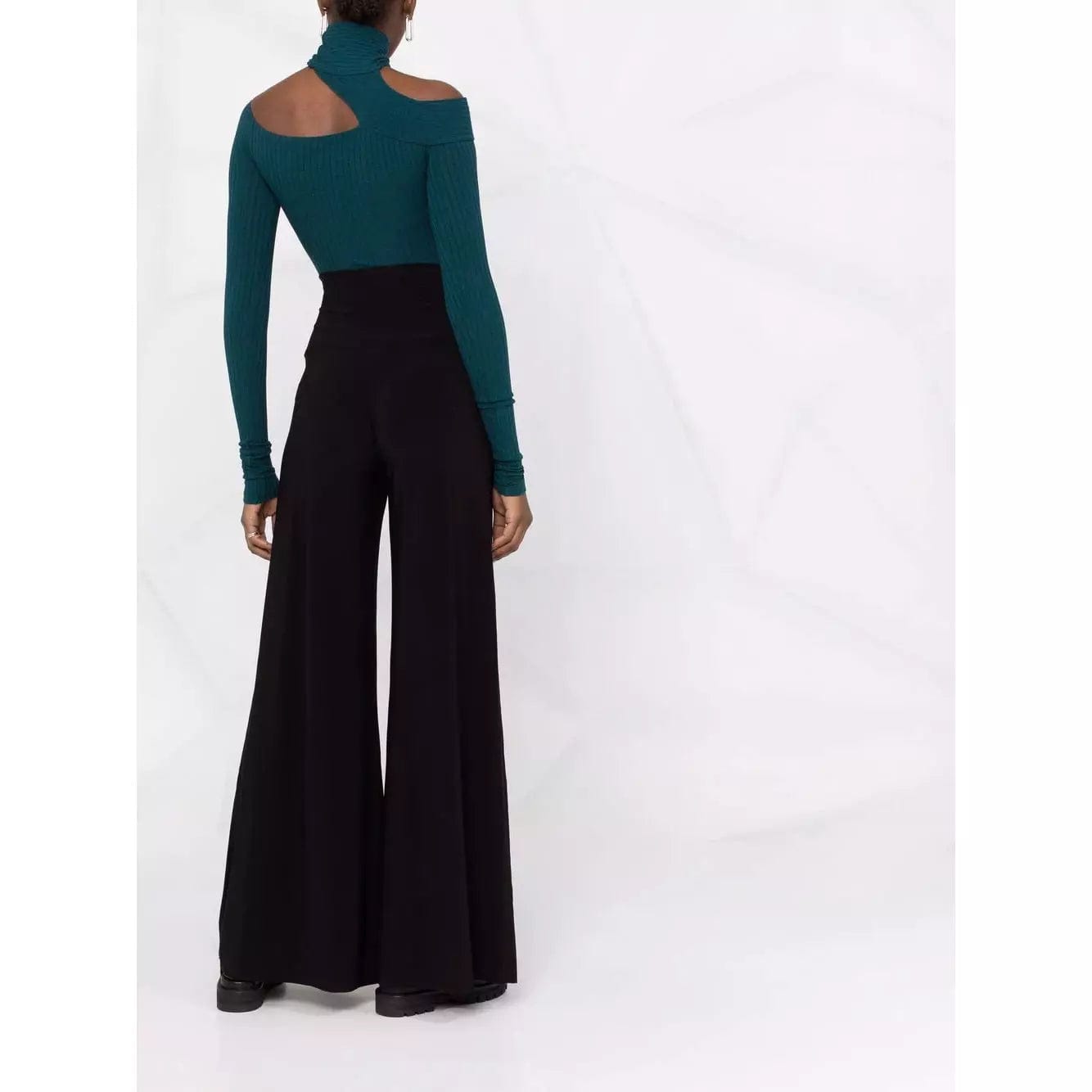 Pants Norma Kamali High-Waisted Wide-leg Trousers Black